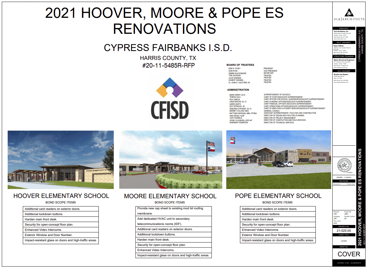 CFISD – HOOVER, MOORE, & POPE ELEM. SCHOOL RENO